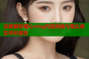 深度解析糖心vlog内容风格与观众真实评价报告